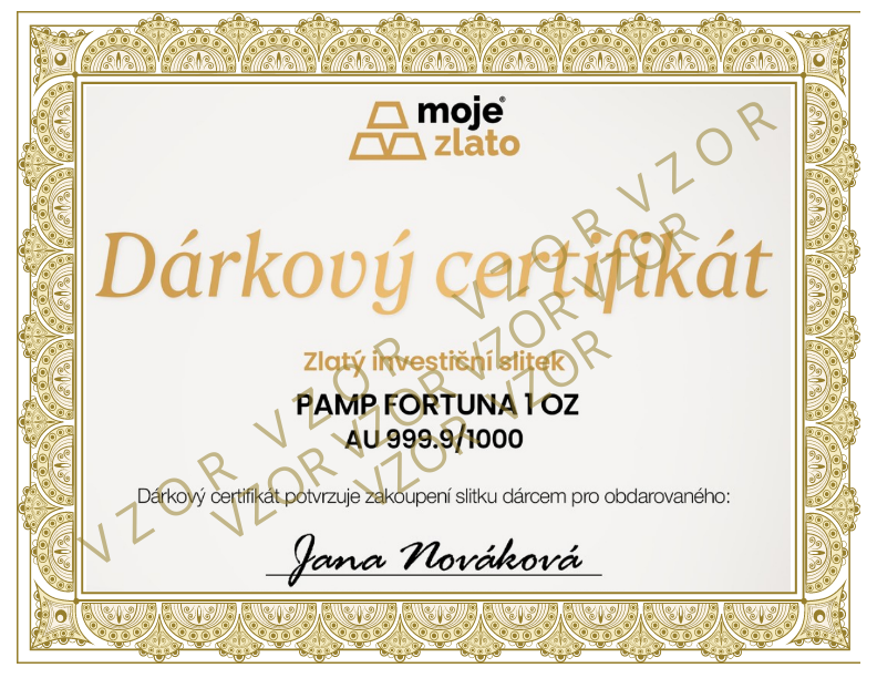 Certifikát 11x8.5  v